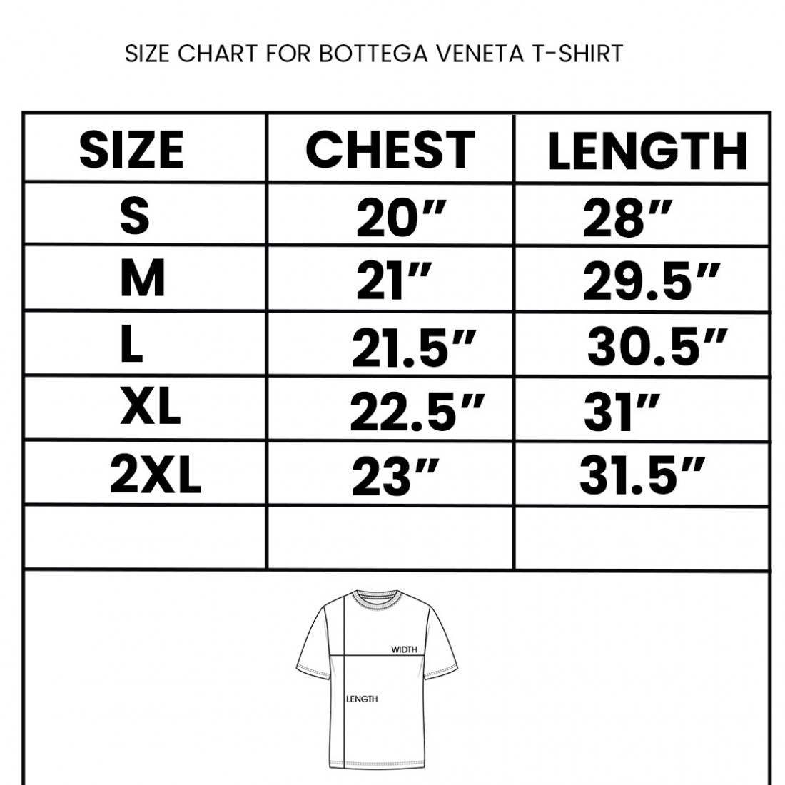 Bottega veneta size guide best sale